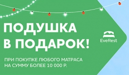 Подушка в подарок при покупке от 10 000 рублей